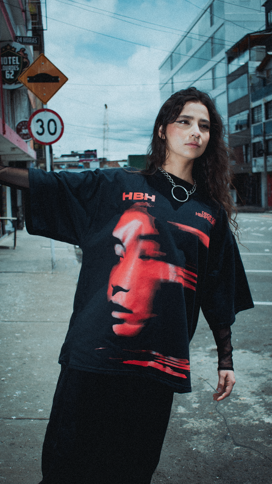 FACE DROP 001 TSHIRT OVERSIZE BLACK
