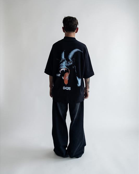 TSHIRT BLACK OVERSIZE GOAT DROP03