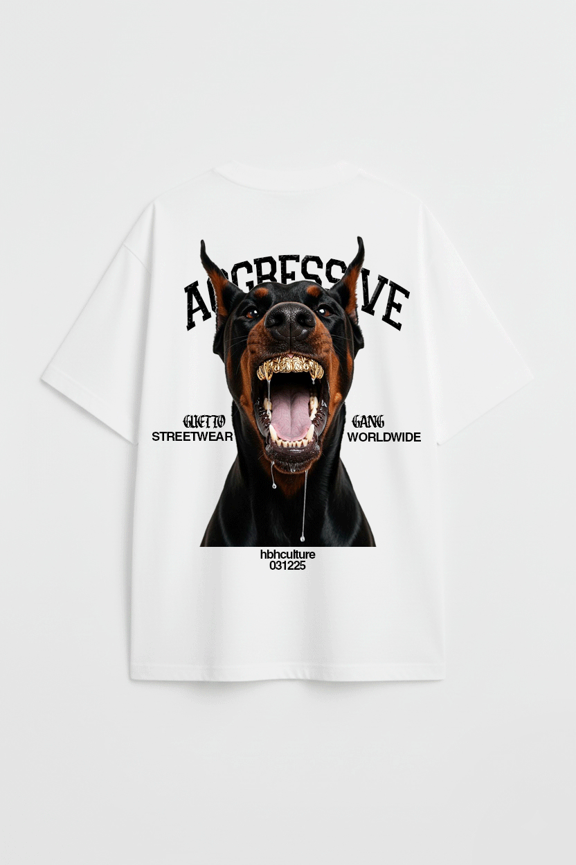 AGGRESSIVE DROP 03 TSHIRT OVERSIZE WHITE